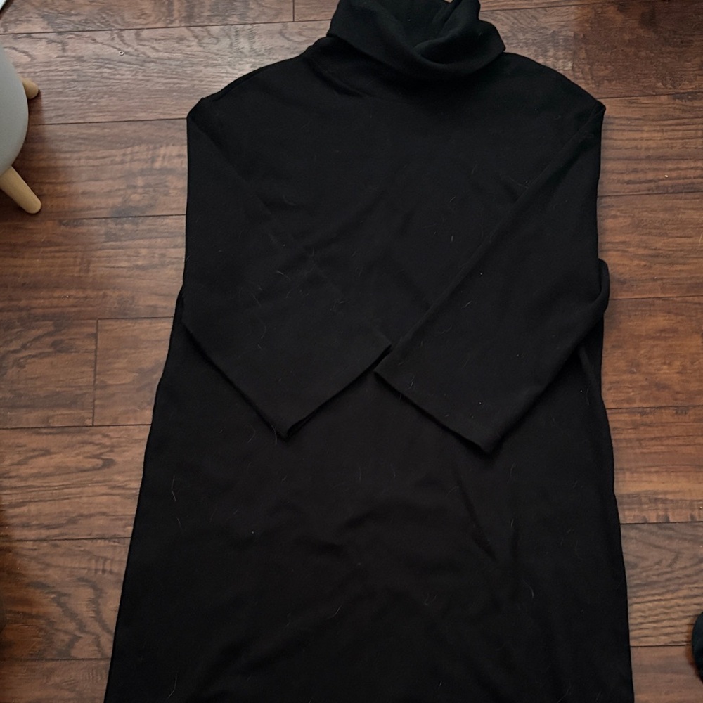 Zara Trafaluc Black Turtleneck 3/4 sleeve Dress sz M